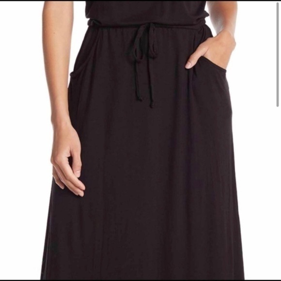 Max Studio Off the Shoulder Black Maxi Dress Small - Picture 2 of 8